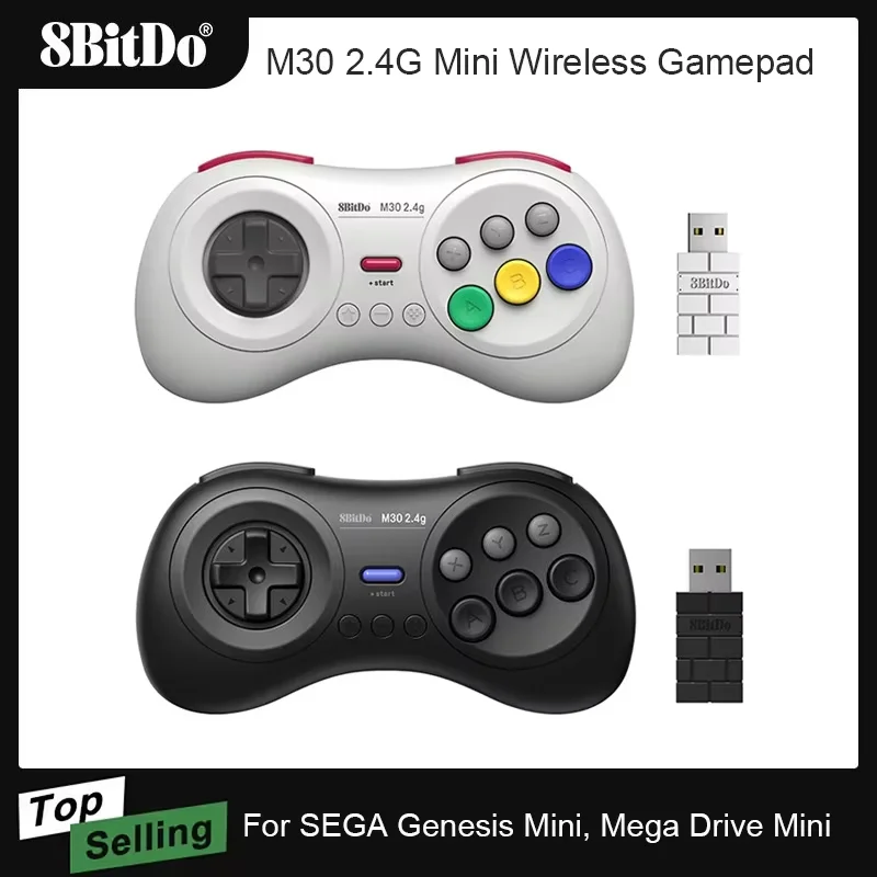 8BitDo M30 2.4G Mini manette de jeu contrôleur pour Sega Genesis Mini et Mega Drive Mini accessoires de Console de jeu
