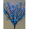 Branche lumineuse LED avec fleur acrylique bleue standard AA décoration de perles fleur acrylique