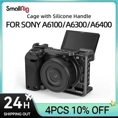 SmallRig-Appareil photo reflex numérique pour Sony A6400 avec poignée en silicone et griffe froide