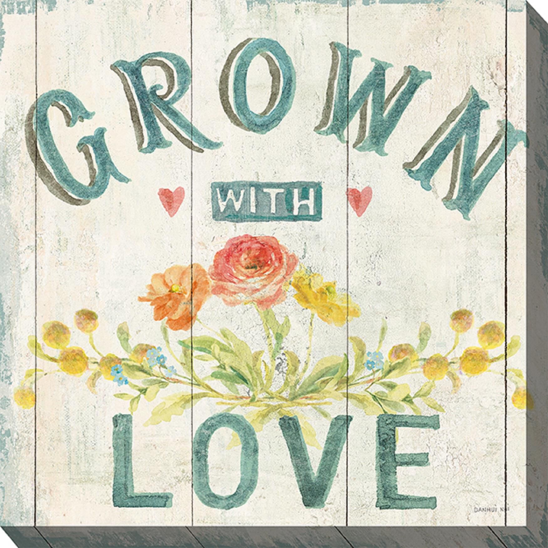 GROWN WITH LOVE OUTDOOR ART 24X24 by West of the Wind in Multi