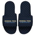 Men's ISlide Navy Georgia Tech Yellow Jackets Basketball Stacked Slide Sandals