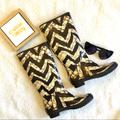 Coach Shoes | Coach Pammie Zebra Sig Rain Boots Size 6b | Color: Brown/Cream | Size: 6