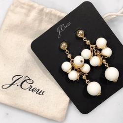 J. Crew Jewelry | J. Crew Peapod Statement Bead Drop Earrings | Color: Gold/White | Size: Os