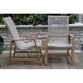 Birch Lane™ Demetri 5 Piece Teak Seating Group Wood/Natural Hardwoods/Teak in Brown/White | Outdoor Furniture | Wayfair