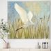 East Urban Home Snowy Egret in Flight Vii - Wrapped Canvas Painting Print Canvas, Wood in Blue/White/Yellow | 12 H x 20 W x 1 D in | Wayfair