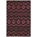 Black 69 x 45 x 0.5 in Area Rug - Bungalow Rose Konover Ikat Hand-Woven Burgundy/Area Rug Nylon/Wool | 69 H x 45 W x 0.5 D in | Wayfair