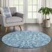 White 63 x 0.5 in Area Rug - Charlton Home® Yurig Abstract Blue/Ivory Area Rug Polypropylene | 63 W x 0.5 D in | Wayfair