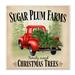 Stupell Industries Holiday Red Truck Sugar Plum Farms Sign by Sheri Hart - Graphic Art Print Wood in Brown | 12 H x 12 W x 0.5 D in | Wayfair