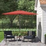 Arlmont & Co. Barrios 10' Rectangular Market Umbrella, Polyester in Red | 97.2 H in | Wayfair 63388AA982494797803DD08FEB014BFC