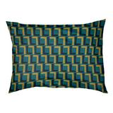 Wrought Studio™ Maillard Football Luxury Outdoor Dog Pillow Metal in Green/Blue/Black | 6 H x 50 W x 40 D in | Wayfair