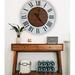 Gracie Oaks Oversized Carsonhill Farmhouse Wall Clock Wood in Brown/White | 42 H x 42 W x 1 D in | Wayfair FE16A3306BDD45FDA73F8155E0E7C6F8