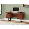 "Computer Desk / Home Office / Laptop / Left / Right Set-Up / Storage Drawers / 60""L / Work / Metal / Laminate / Brown / Black / Contemporary / Modern - Monarch Specialties I 7626"