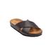 Wide Width Women's Gia Footbed Sandal by Comfortview in Black (Size 9 W)