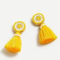 J. Crew Jewelry | J. Crew Colorful Beaded Tassel Stud Earrings | Color: Gold/Tan | Size: 1 3/4” Length
