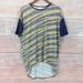 Lularoe Tops | Lularoe Irma Tunic Gold Blue Print Tunic Top Xxs | Color: Blue/Yellow | Size: Xxs