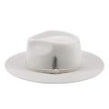 100% Wool Women&Men Fedora hat Felt Trilby hat Classic Wide Brim Fashion Style Spring Autumn Winter Solid Color (Silver Birch-s)