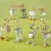 MacKenzie-Childs Patience Brewster 8 Piece Moonbeam Reindeer Mini Ornaments Set in White/Yellow | 3 H x 5 W x 5 D in | Wayfair 08-50003-KIT