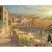 Bloomsbury Market Sunrise Behind the Kotel - Painting Print on Canvas in Black/Yellow | 16 H x 20 W x 2 D in | Wayfair