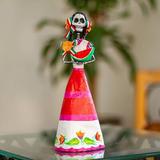 Trinx Sienna Catrina w/ Watermelon & Papier Mache Paper in Red/Yellow | 12.25 H x 4.3 W x 3.9 D in | Wayfair D6BE6B1748B64F0BB2485B1F5F9B96AD