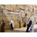 Bloomsbury Market Mincha at the Kotel - Painting Print on Canvas in Black/White | 33 H x 43 W x 2 D in | Wayfair 27F589B483D9480EB6DB8D4E7A76199A