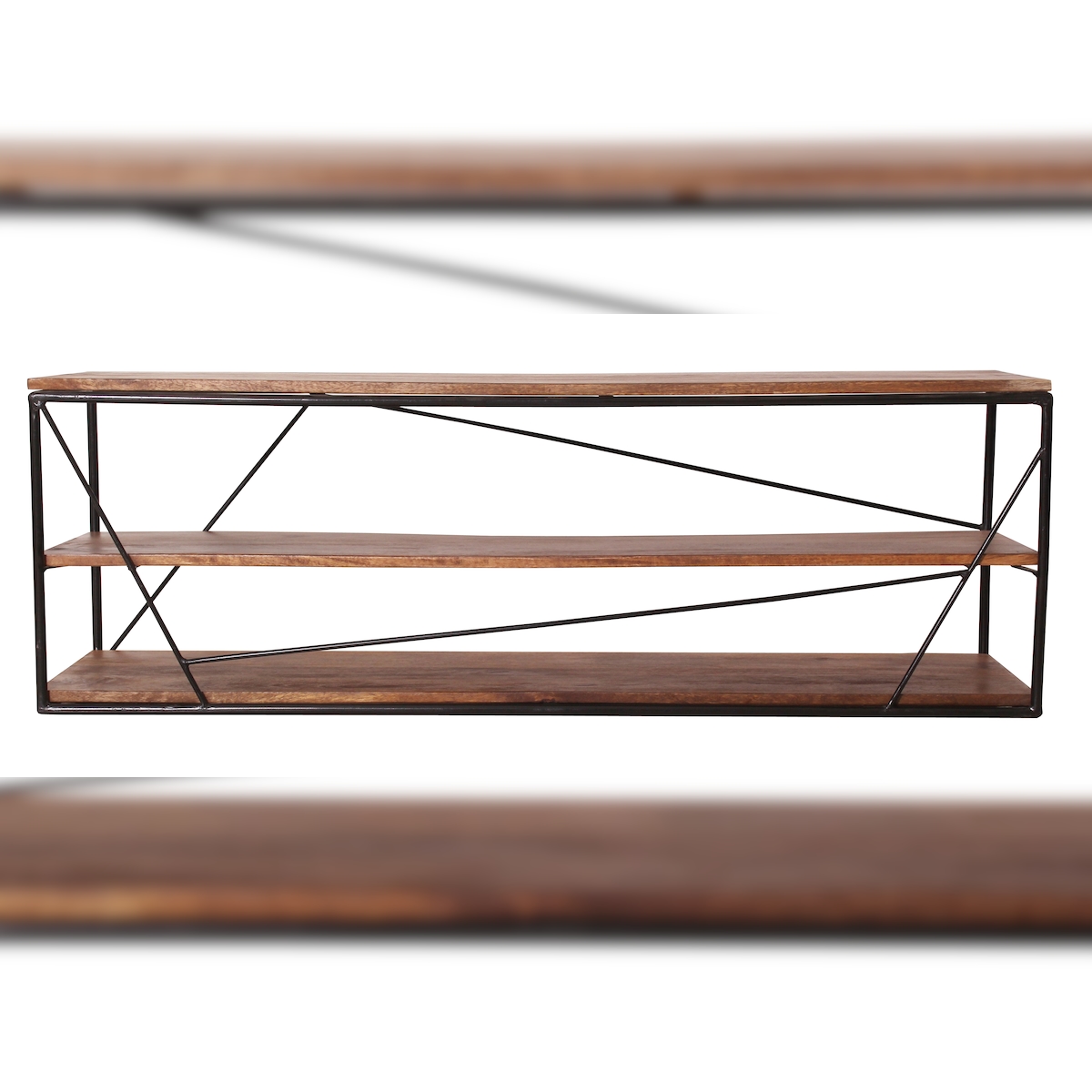 SIT Möbel Lowboard Tom Tailor| Mangoholz | Gestell schwarz, Metall | B 140 x T 40 x H 47 cm | 12821-01 | Serie TOM TAILOR Image