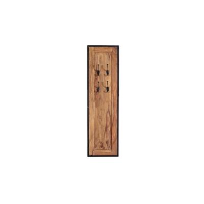 SIT Möbel Wandgarderobe | 4 Doppel-Haken | Akazie natur | Altmetall antikschwarz | B 35 x T 8 x H 110 cm | 09263-01 | Se