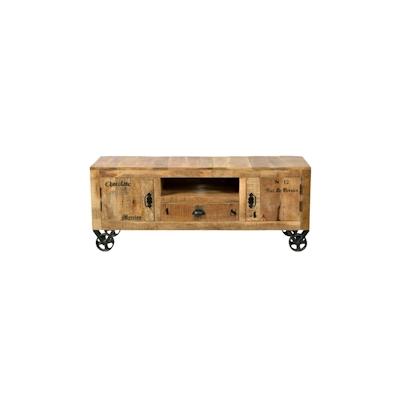 SIT Möbel RUSTIC Lowboard lackiertes Mangoholz | L 140 x B 40 x H 55 cm | natur / antikschwarz | 01915-04 | Serie RUSTIC