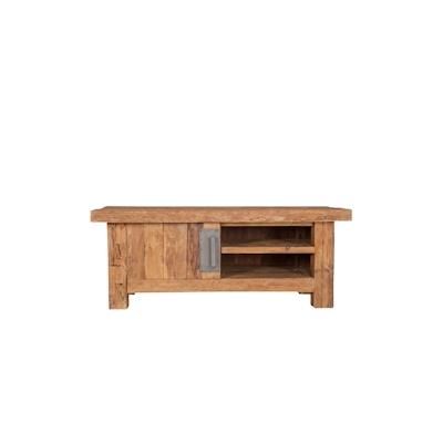 SIT Möbel Lowboard | 1 Tür, 2 offene Fächer | recyceltes Teak natur | B 130 x T 45 x H 50 cm | 04415-01 | Serie CORAL