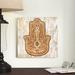 Bungalow Rose Hamsa by Silvia Vassileva - Unframed Painting Print on Canvas in Brown/Green/Orange | 12 H x 12 W x 1.25 D in | Wayfair