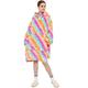 Vecys Hoodie Blanket, Oversized Baggy Hoodie Sherpa Sweatshirt Blanket, Super Soft Warm Wearable Blanket Hoodie, Giant Hoodie Sweater for Men, Women, Adults Rainbow