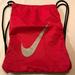 Nike Bags | Nike Drawstring Red/Gray Athletic Bag | Color: Gray/Red | Size: 12x17