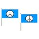 AZ FLAG STOCKFLAGGE Frieden BLAU Symbol 45x30cm mit holzmast - 10 stück Peace STOCKFAHNE 30 x 45 cm - flaggen