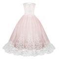 Moent Girls Dress&Skirt,Lace Girl Princess Bridesmaid Pageant Tutu Tulle Gown Party Wedding Dress,Flower Girl Dresses For Weddings(Pink-8-9 Years)