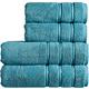 Christy Antalya Large Bath Towels | Set of 4 | 100% Turkish Cotton | 600GSM | Soft Plush Luxury Towel Set | 2 Bath Towels 2 Hand Towels | Quick Dry | Jade Teal