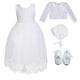 Cinda Baby Girls White Lace Christening Gown and Bonnet with Bolero Shoes 0-3 Months