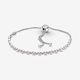 Bracelet Coulissant Éclat Rose & Incolore