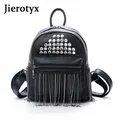 JIEROTYX – Sac à Dos de marque de luxe pour femmes Mini sacs d'école pour filles Rivet et pompon