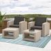 Wrought Studio™ Sezen Patio 4 Piece Seating Group w/ Cushions Plastic in Brown | Wayfair 56B72C9756464E8394F0CB10A6FCBFD1