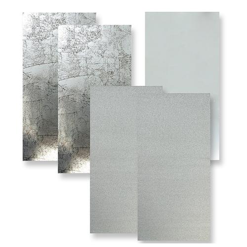 Wachsplatten Silbermix, 20 x 10 cm, 5 Stück