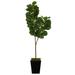 Primrue Artificial Fiddle Leaf Fig Tree in Planter Metal in Black | 68 H x 21 W x 16 D in | Wayfair 577E348C03E84A52AAA3BD6228A3A3BD