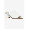 Wide Width Women's Carmella Mules by Easy Street in White Stretch Fabric (Size 8 W)