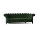 Poshbin Rolled Arm Chesterfield Sofa in Green/Brown | 31 H x 36.5 D in | Wayfair 1012-KLEEME-NAT-BRO-72