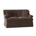 Lark Manor™ Amrin 59" Rolled Arm Loveseat w/ Reversible Cushions Velvet/Polyester/Other Performance Fabrics in Brown/Red | Wayfair