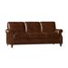 Bradington-Young West 82" Genuine Leather Rolled Arm Sofa Genuine Leather in Gray | 36 H x 82 W x 38 D in | Wayfair 759-95-922100-87-TU-CO-#9BN