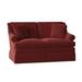 Lark Manor™ Amrin 59" Rolled Arm Loveseat w/ Reversible Cushions Velvet/Polyester/Other Performance Fabrics in Brown/Red | Wayfair