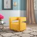 Barrel Chair - Willa Arlo™ Interiors Aysha 74.93" Wide Velvet Swivel Barrel Chair Wood/Velvet in Yellow | 26.8 H x 29.5 W x 26 D in | Wayfair