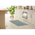 White/Blue 0.08 x 84 W in Kitchen Mat - The Twillery Co.® Kempst Kitchen Mat, Polyester | 0.08 H x 84 W in | Wayfair