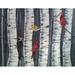 Loon Peak® Birch Birds in the Wilderness by Amy Valiante - Painting Print Canvas/Metal in Gray/Green/White | 18 H x 24 W x 0.15 D in | Wayfair