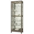 Latitude Run® Jelicia Lighted Curio Cabinet Wood/Glass in Gray | 80 H x 28.5 W x 15 D in | Wayfair 7D92F96C73414ACF828F4F72483CC79C