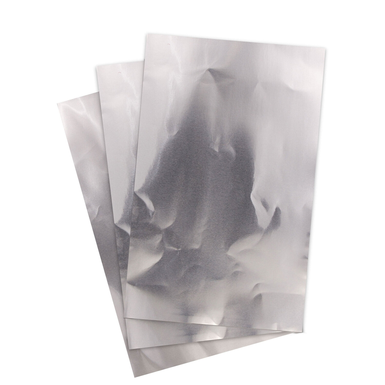 Feuilles en métal, argenté, 18,5 x 29 cm, 3 feuilles